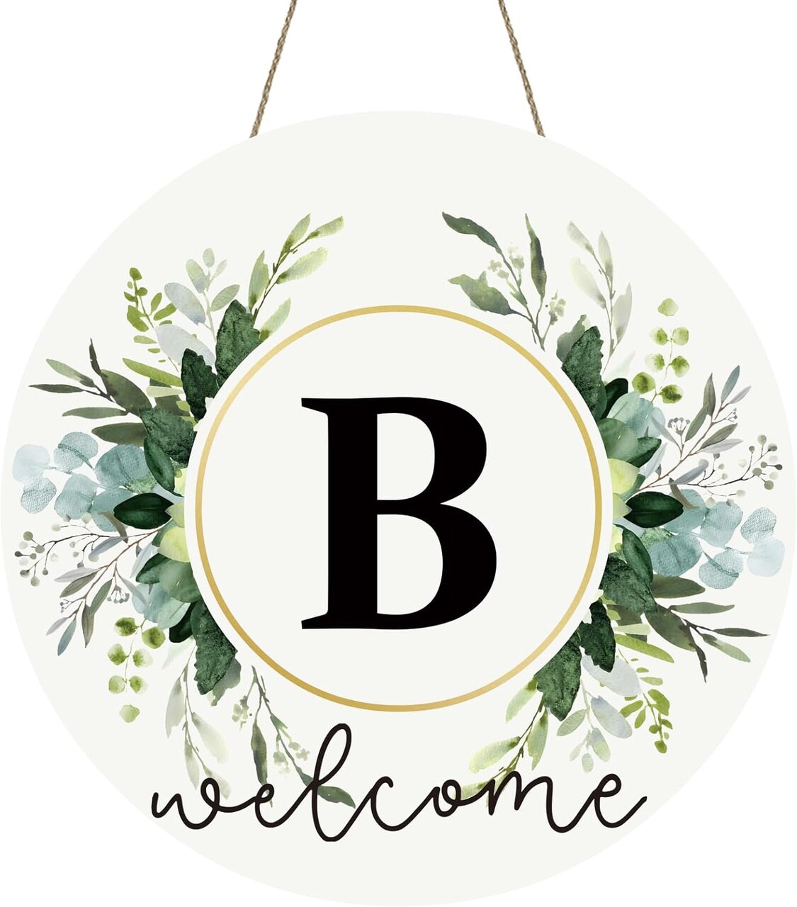 Monogram Letter B Wreaths for Front Door Wreath Wooden Welcome Sign
